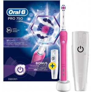 Oral-B Electric Toothbrush PRO 750 Rechargeable, Dla dorosłych, Liczba główek szczoteczki w zestawie 1, Liczba trybów mycia zębó